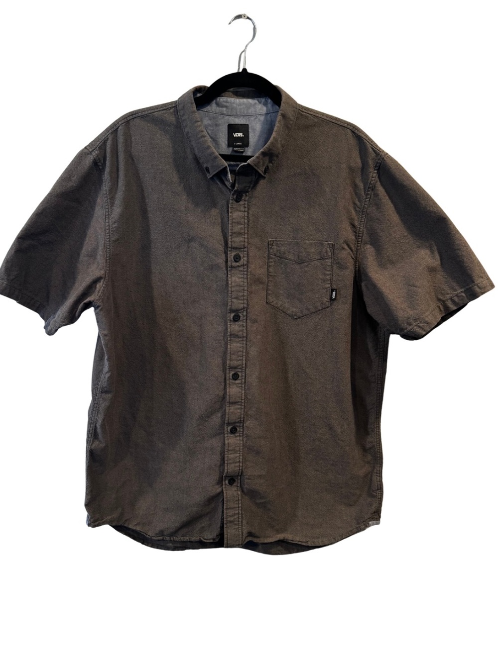 Vans Men's Short Sleeve Button-Down Shirt - Charcoal